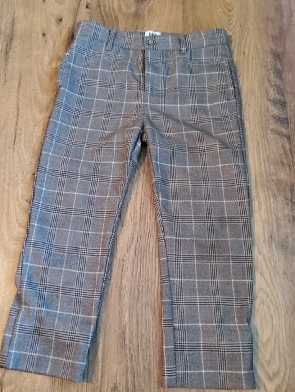 Boys Gray Plaid Fingham Dress Pants By NOMA Size 7 EUC